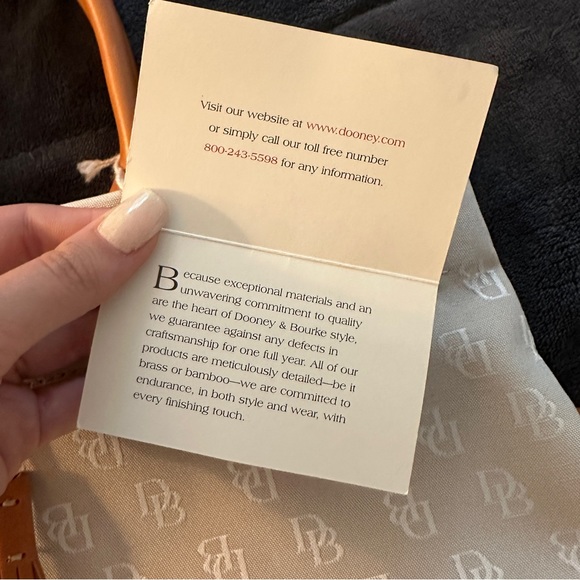 NWT Dooney and Bourke logo tote satchel bag, leather accents - Picture 11 of 13